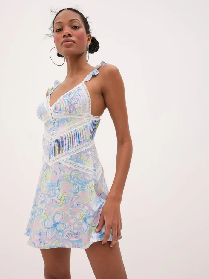 For Love and Lemons Lingerie Midsummer Floral Slip Dress Blue 8211 Women For Love and Lemons Lingerie Midsummer Floral Slip Dress Blue 8211 Women