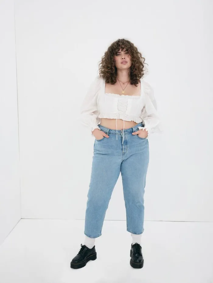 For Love and Lemons Tops Heather Long Sleeve Corset Top White 8211 Women For Love and Lemons Tops Heather Long Sleeve Corset Top White 8211 Women