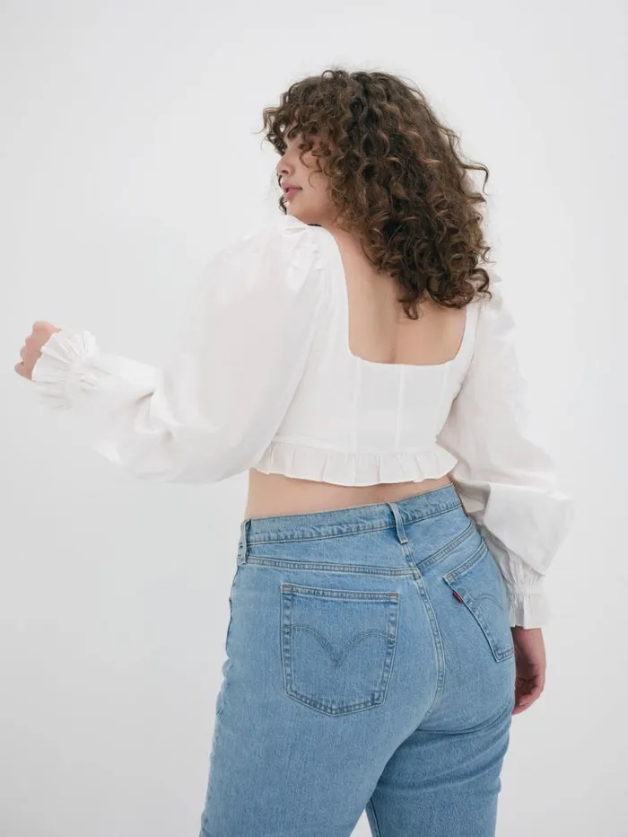 For Love and Lemons Tops Heather Long Sleeve Corset Top White 8211 Women For Love and Lemons Tops Heather Long Sleeve Corset Top White 8211 Women