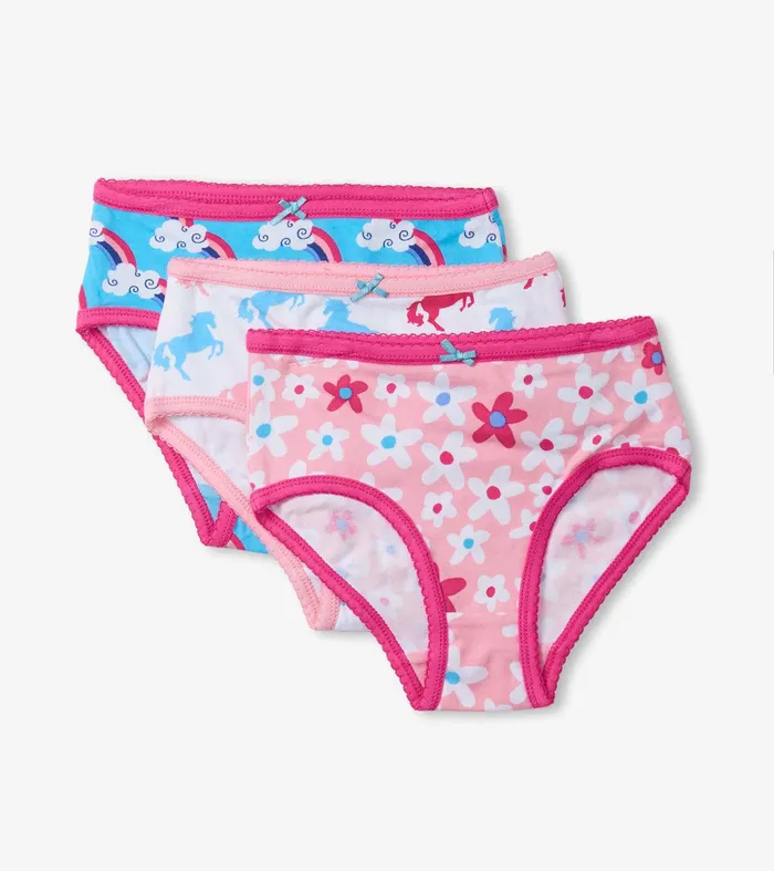 Fun Prints Girls Brief Underwear 3 Pack Hatley