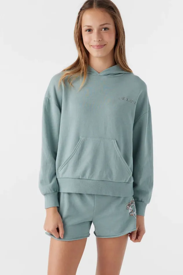 GIRL039S ASHER HOODED PULLOVER FLEECE Silver Blue Kids O039NEILL Girl039S Clothing