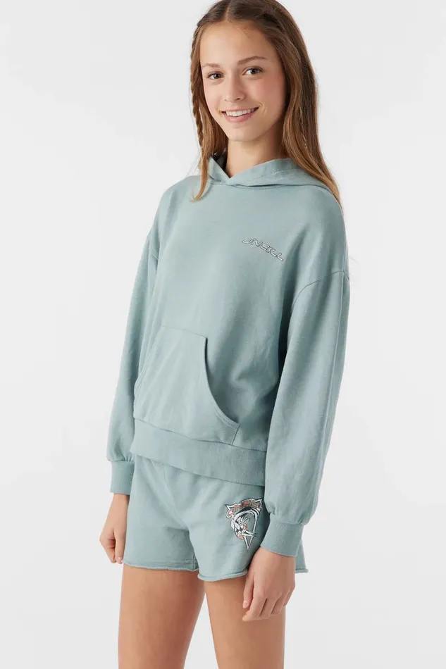 GIRL039S ASHER HOODED PULLOVER FLEECE Silver Blue Kids O039NEILL Girl039S Clothing