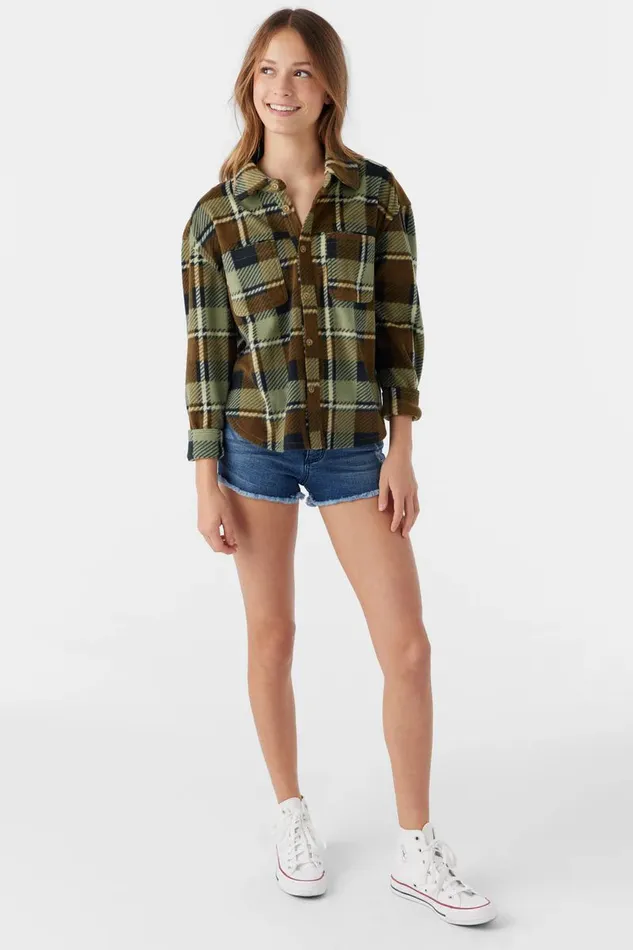 GIRL039S BENNET SUPERFLEECE FLANNEL SHIRT Lint Kids O039NEILL Girl039S Clothing