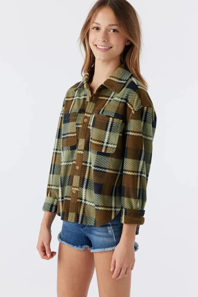 GIRL039S BENNET SUPERFLEECE FLANNEL SHIRT Lint Kids O039NEILL Girl039S Clothing
