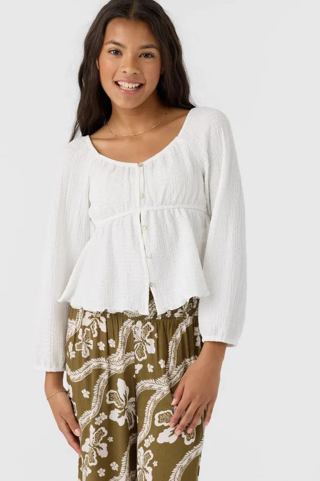 GIRL039S LAILA TOP Winter White Kids O039NEILL Girl039S Clothing