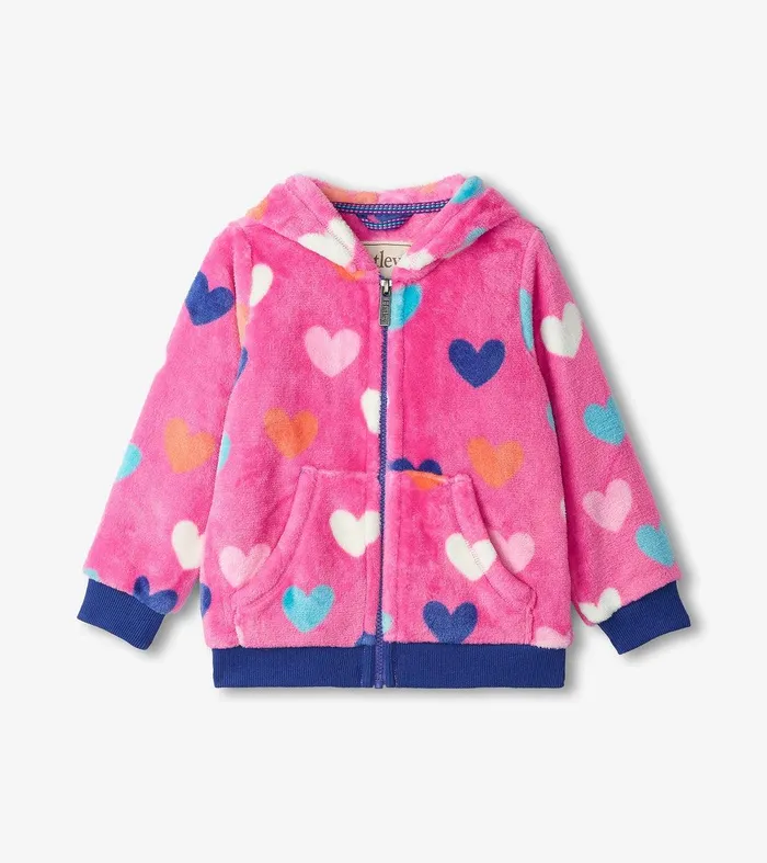 Girls Hearts Fleece ZipUp Hoodie Hatley