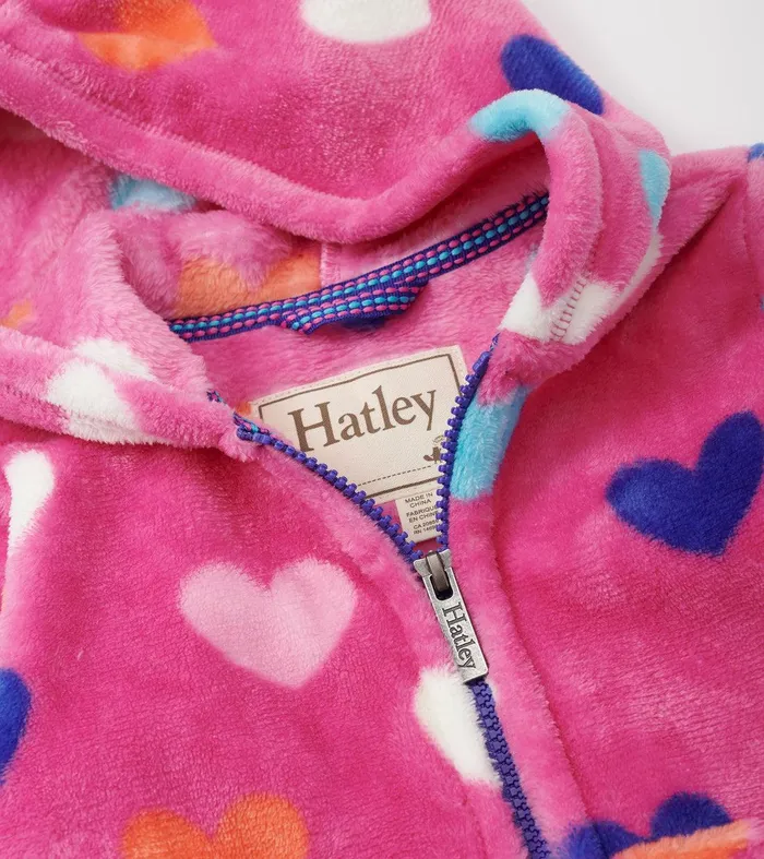 Girls Hearts Fleece ZipUp Hoodie Hatley