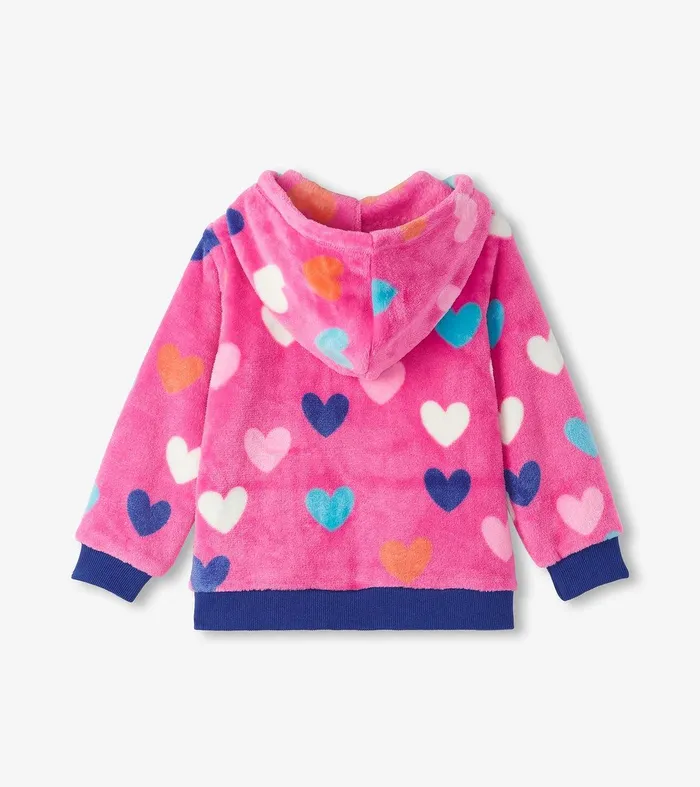 Girls Hearts Fleece ZipUp Hoodie Hatley