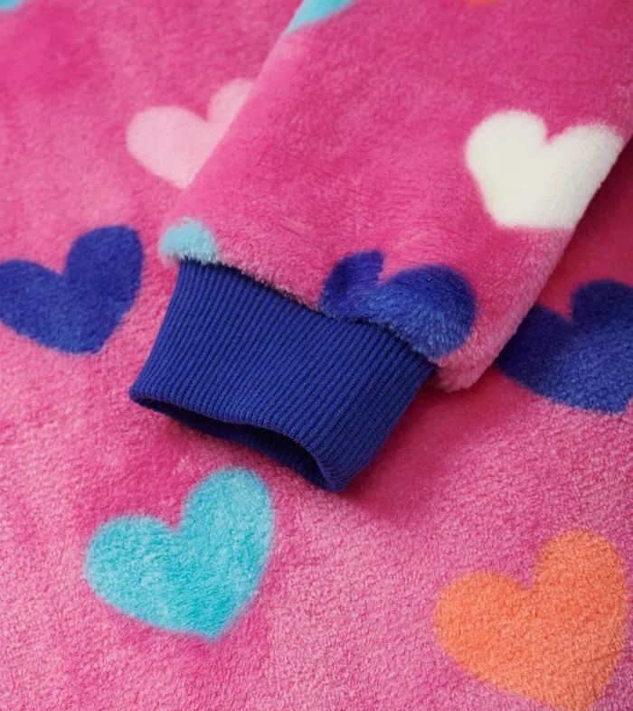 Girls Hearts Fleece ZipUp Hoodie Hatley