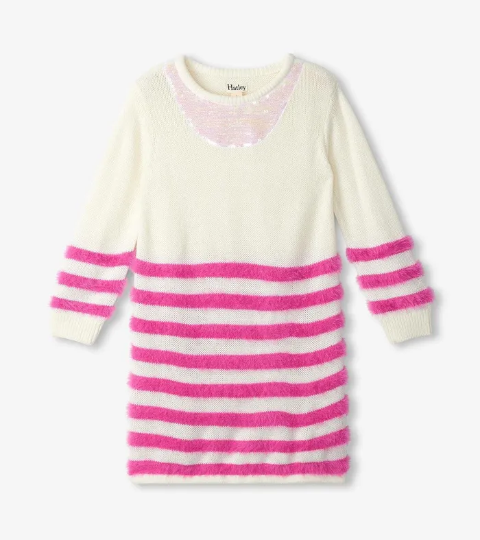 Girls Rose Violet Sweater Dress Hatley