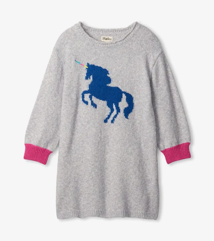 Girls Unicorn Sweater Dress Hatley