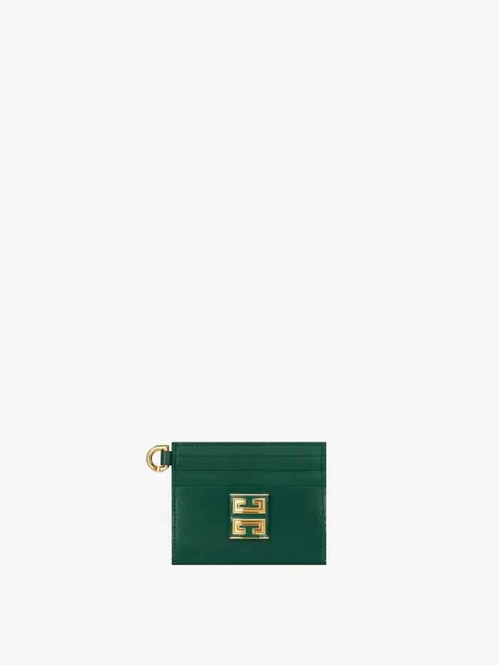 Givenchy 4G Card Holder In Box Leather Emerald Green Women Wallets and Card Holders Givenchy 4G Card Holder In Box Leather Emerald Green Women Wallets and Card Holders