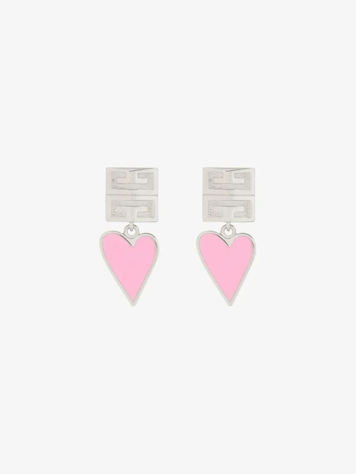 Givenchy 4G Earrings In Metal And Enamel Pinksilvery Women Jewelry