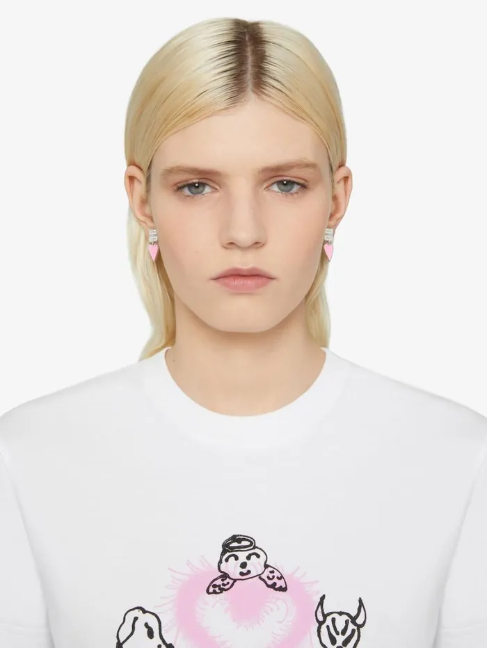 Givenchy 4G Earrings In Metal And Enamel Pinksilvery Women Jewelry Givenchy 4G Earrings In Metal And Enamel Pinksilvery Women Jewelry