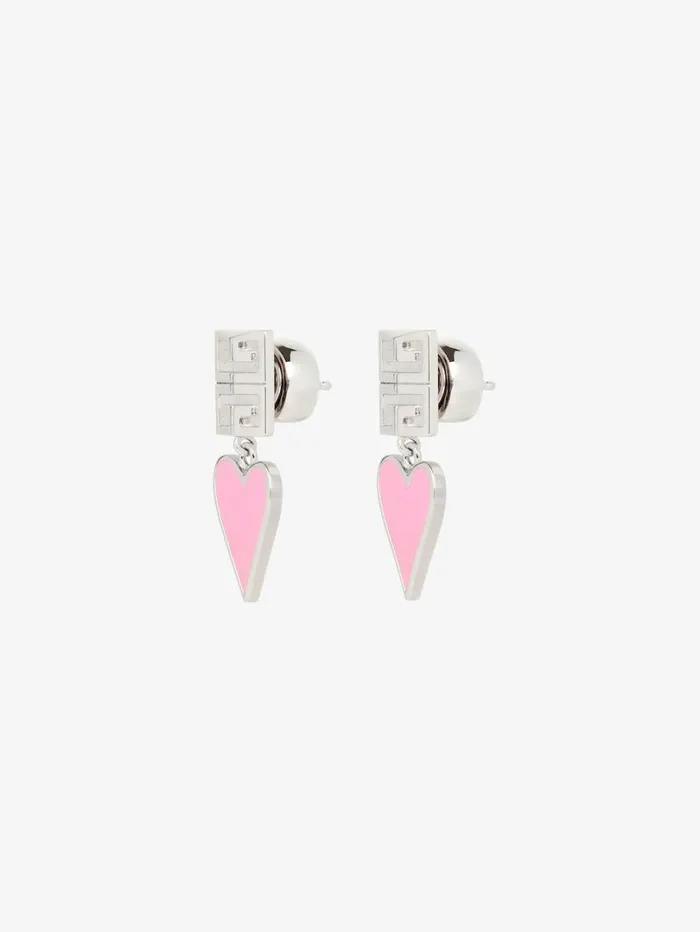 Givenchy 4G Earrings In Metal And Enamel Pinksilvery Women Jewelry Givenchy 4G Earrings In Metal And Enamel Pinksilvery Women Jewelry