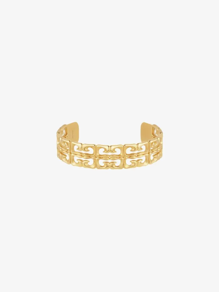 Givenchy 4G Liquid Open Cuff Bracelet In Metal Golden Yellow Women Jewelry