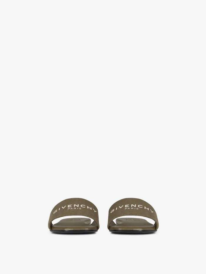 Givenchy 4G Mules In Canvas Dark Khaki Women Slides and Sandals Givenchy 4G Mules In Canvas Dark Khaki Women Slides and Sandals