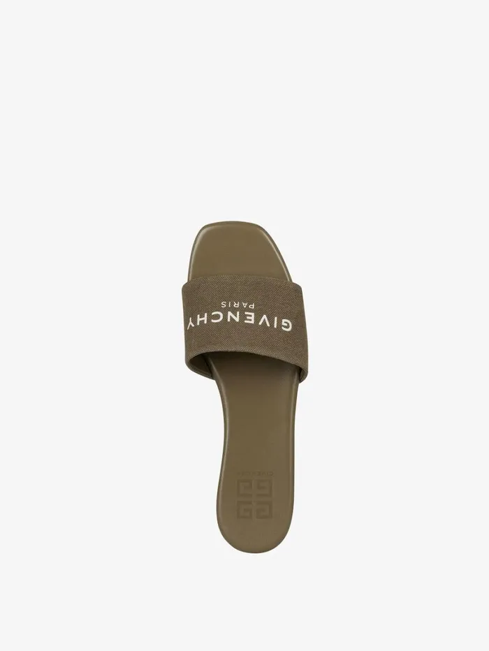 Givenchy 4G Mules In Canvas Dark Khaki Women Slides and Sandals Givenchy 4G Mules In Canvas Dark Khaki Women Slides and Sandals