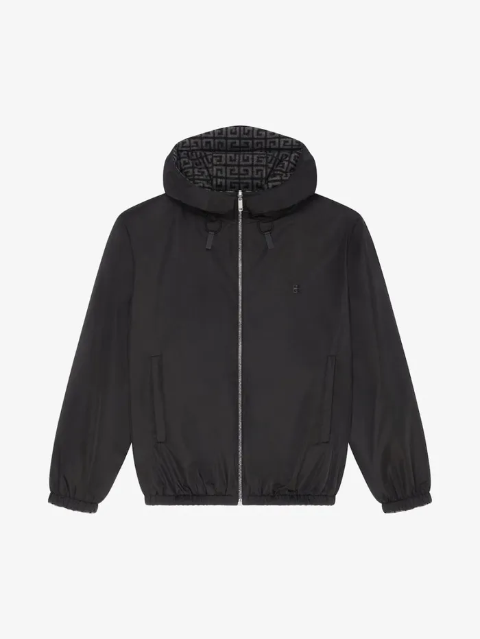 Givenchy 4G Reversible Hooded Jacket In Wool Blackgrey Men Outerwear and Blousons