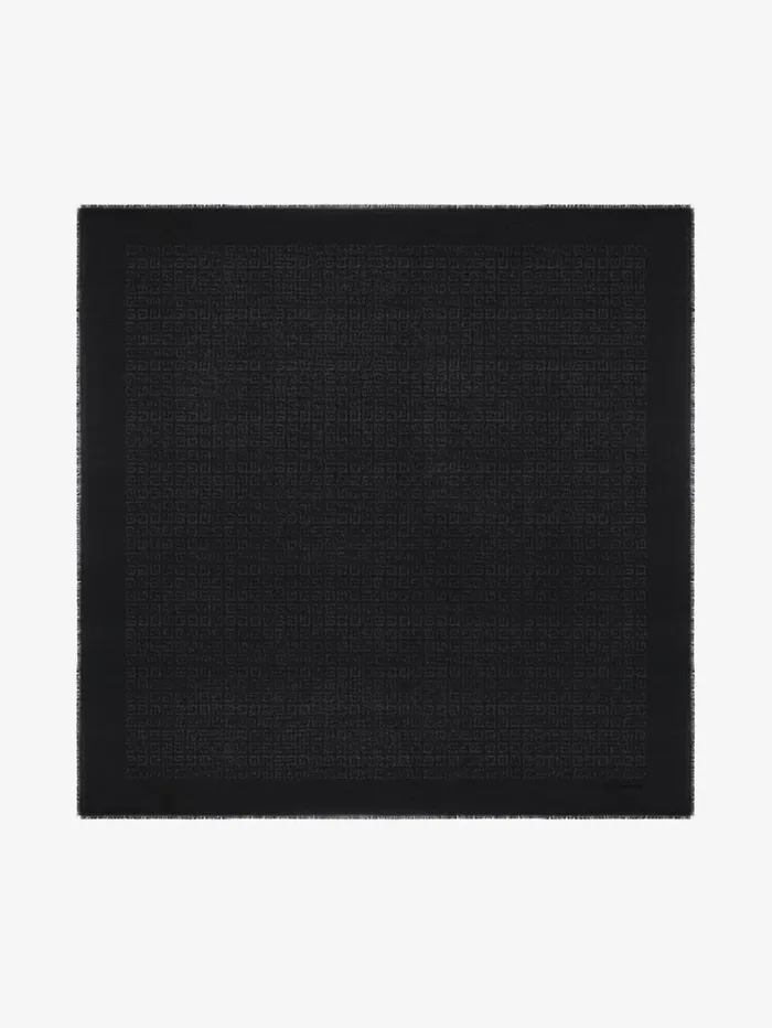 Givenchy 4G Shawl In Silk And Wool With Lurex Black Women Scarves