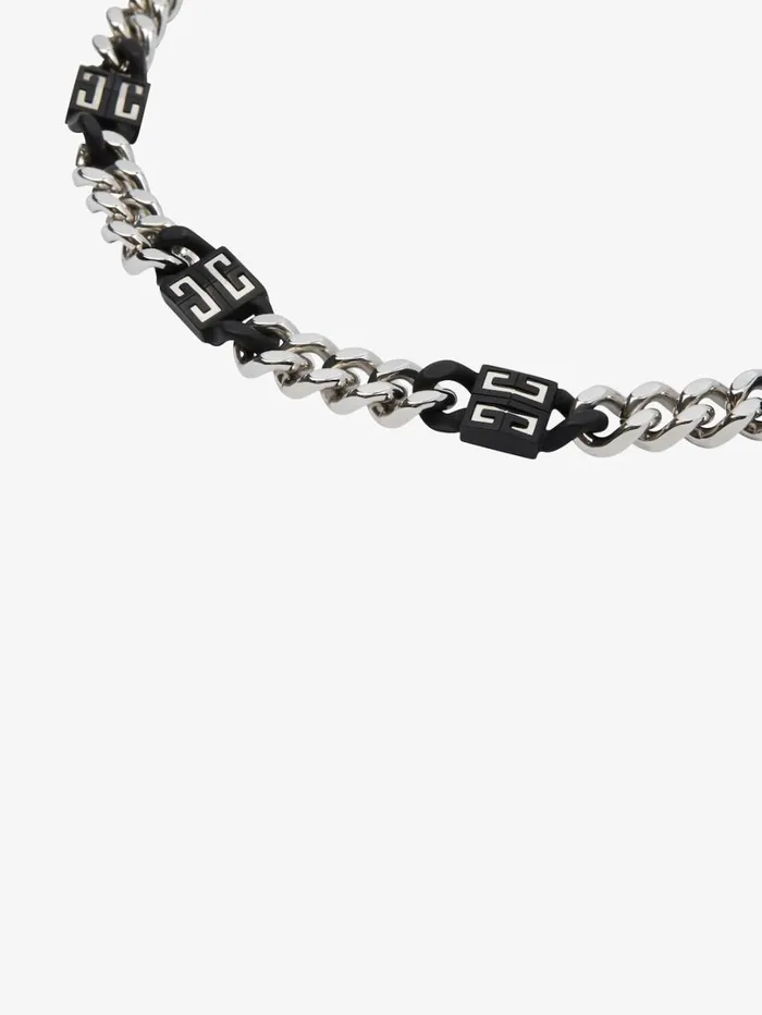 Givenchy 4G Short Necklace In Metal Blacksilvery Men Jewelry Givenchy 4G Short Necklace In Metal Blacksilvery Men Jewelry