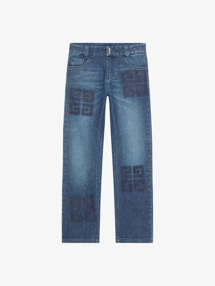 Givenchy 4G Slim Fit Jeans In Denim Denim Blue Men Baby 1 Month To 3 Years