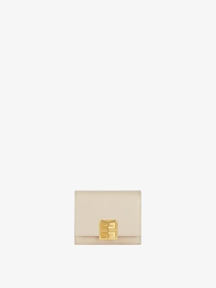 Givenchy 4G Wallet In Grained Leather Natural Beige Women Wallets and Card Holders Givenchy 4G Wallet In Grained Leather Natural Beige Women Wallets and Card Holders