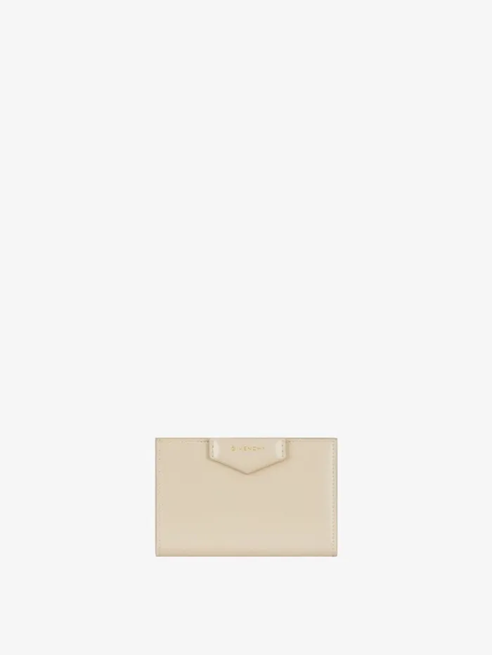 Givenchy Antigona Bifold Wallet In Box Leather Natural Beige Women Wallets and Card Holders Givenchy Antigona Bifold Wallet In Box Leather Natural Beige Women Wallets and Card Holders