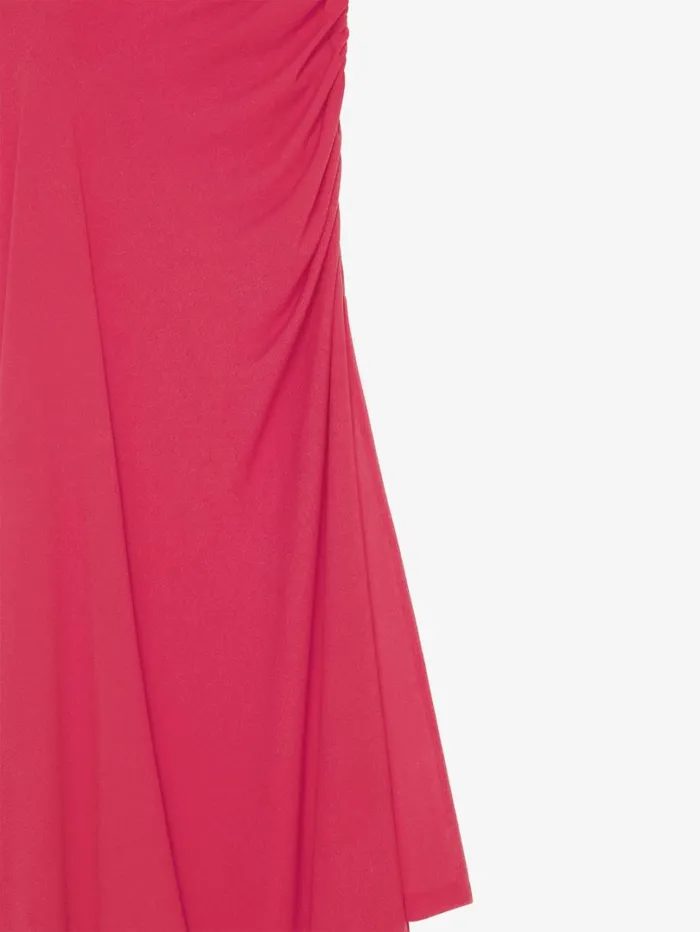 Givenchy Asymmetric Draped Dress In Crepe Jersey Raspberry Women Dresses