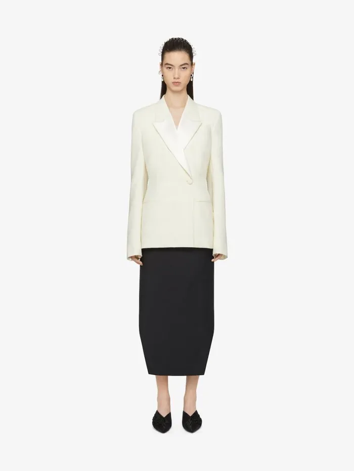 Givenchy Asymmetric Skirt In Wool And Mohair Black Women Skirts