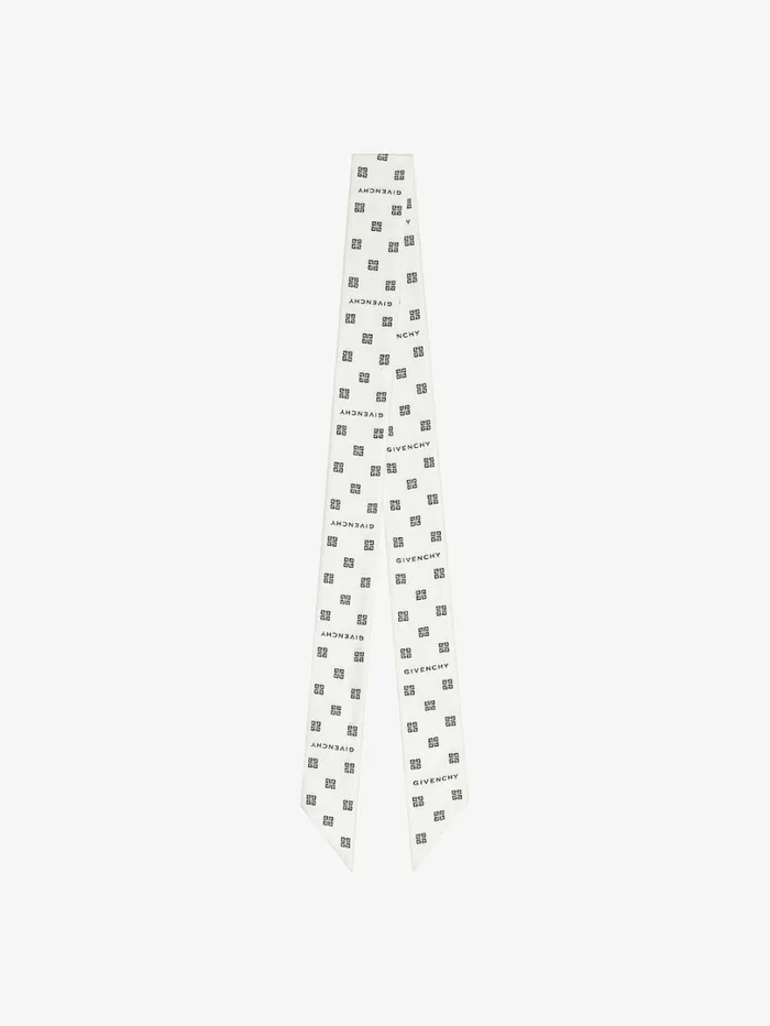 Givenchy Bandeau In 4G Silk Whiteblack Women Scarves