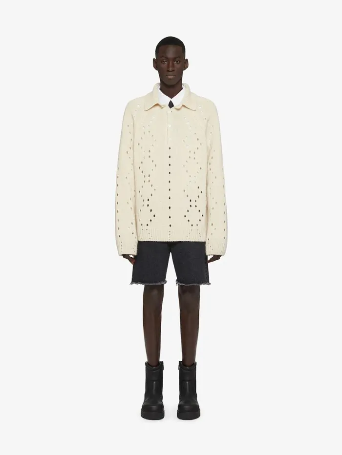 Givenchy Bermuda Shorts In Denim Black Men Pants and Shorts