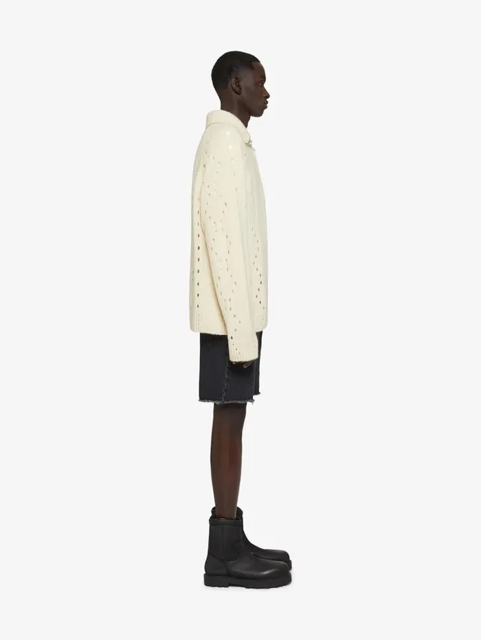 Givenchy Bermuda Shorts In Denim Black Men Pants and Shorts