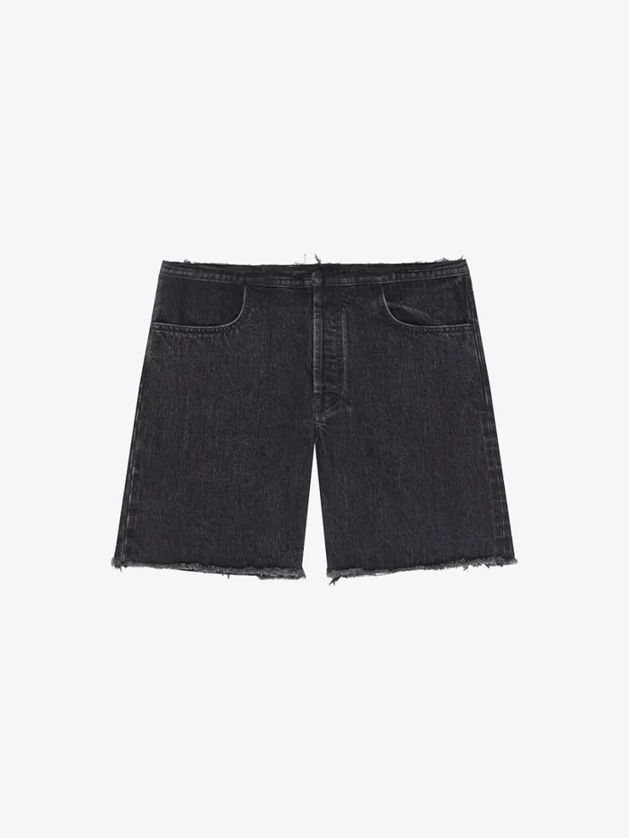 Givenchy Bermuda Shorts In Denim Black Men Pants and Shorts