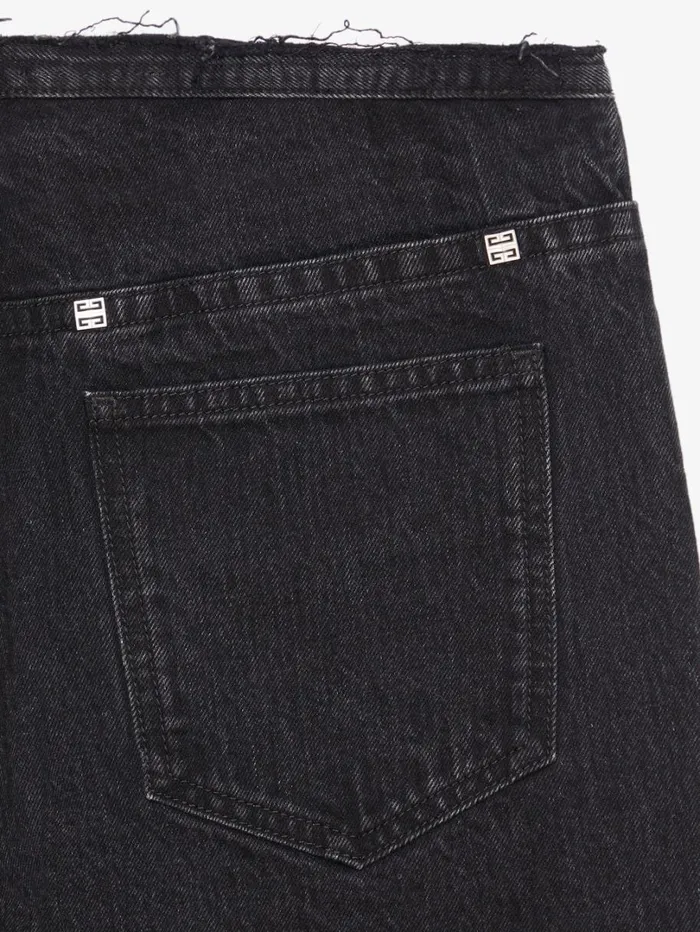 Givenchy Bermuda Shorts In Denim Black Men Pants and Shorts