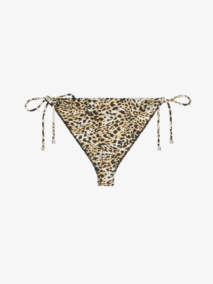 Givenchy Bikini Bottom With Leopard Print And 4G Detail Beigeblack Women Swimwear