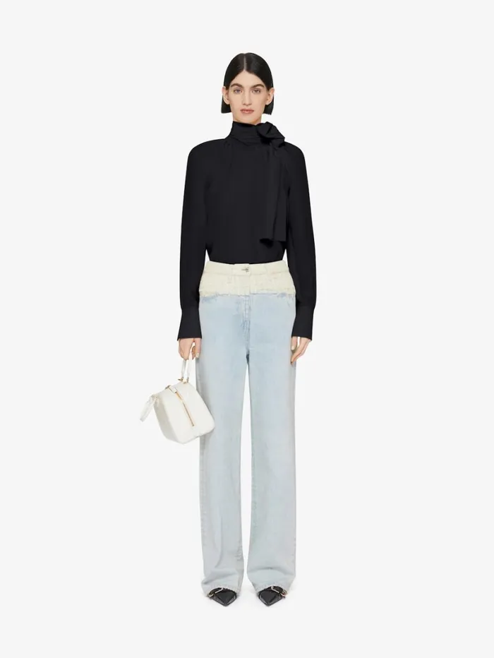 Givenchy Blouse In Silk With Lavallire Black Women Tops and Shirts