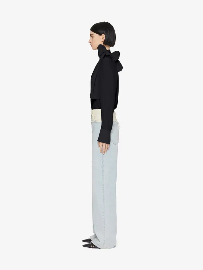 Givenchy Blouse In Silk With Lavallire Black Women Tops and Shirts