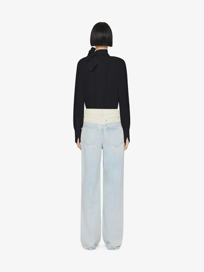Givenchy Blouse In Silk With Lavallire Black Women Tops and Shirts