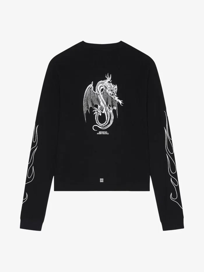 Givenchy Boxy Fit Tshirt In Cotton With GIVENCHY Dragon Print Black Men TShirts Givenchy Boxy Fit Tshirt In Cotton With GIVENCHY Dragon Print Black Men TShirts