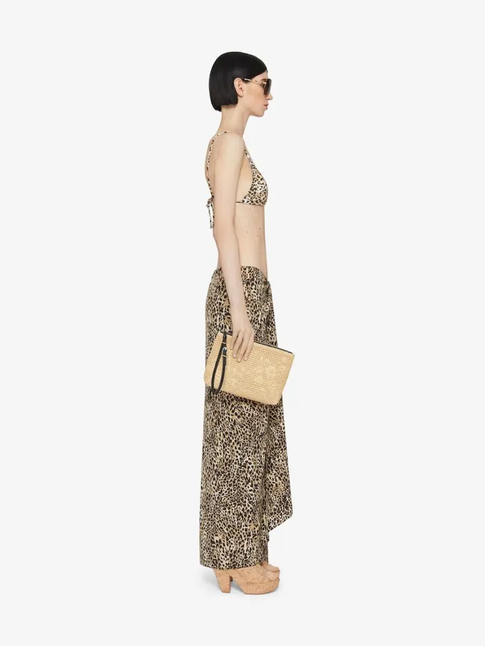 Givenchy Draped Skirt In Silk With Leopard Print Beigeblack Women Skirts
