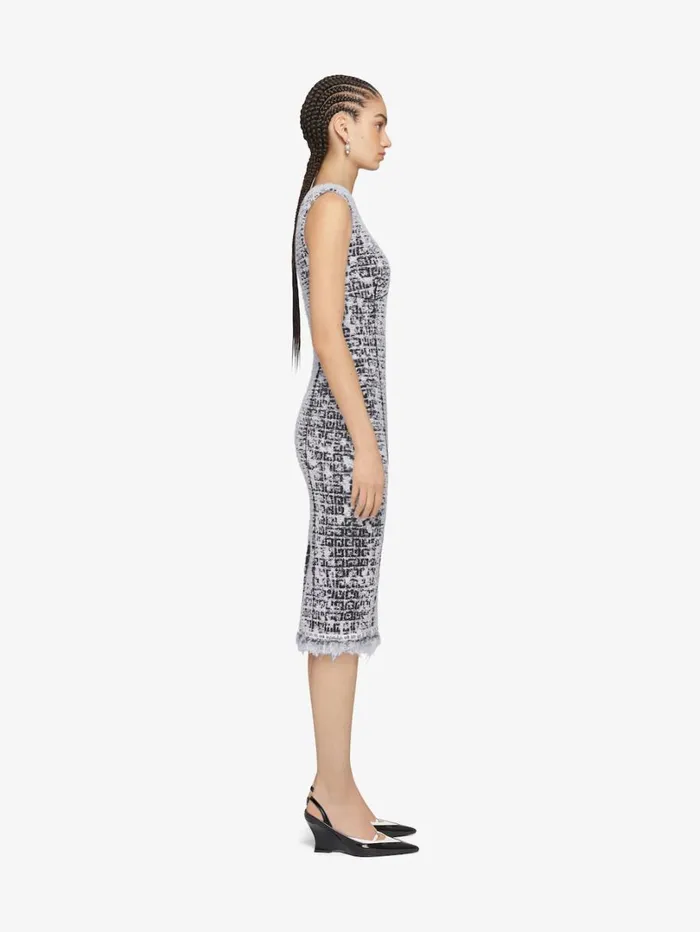 Givenchy Dress In 4G Tweed With Chain Detail Blackwhite Women Dresses