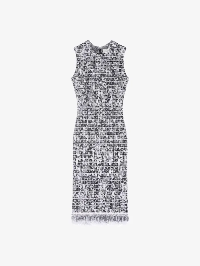 Givenchy Dress In 4G Tweed With Chain Detail Blackwhite Women Dresses