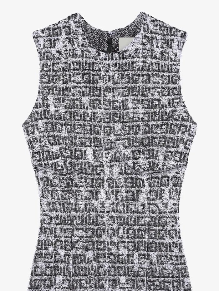 Givenchy Dress In 4G Tweed With Chain Detail Blackwhite Women Dresses