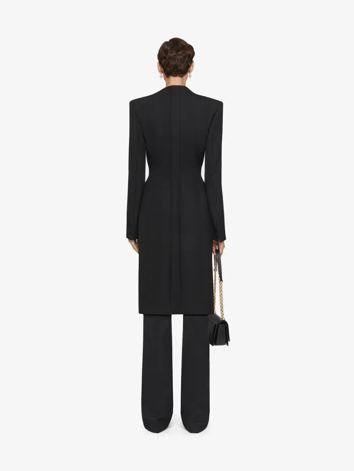 Givenchy Fitted Coat In Wool Black Women Coats and Jackets