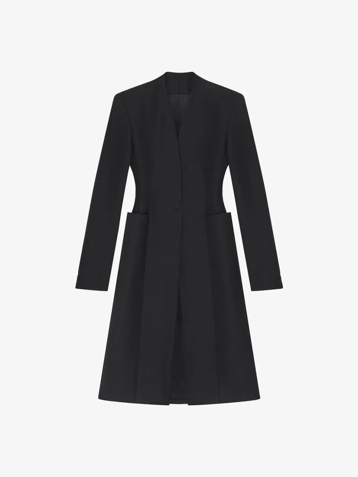 Givenchy Fitted Coat In Wool Black Women Coats and Jackets
