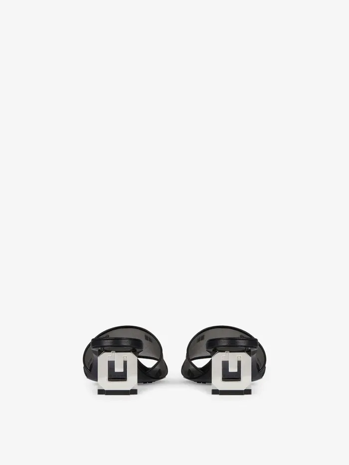 Givenchy G Cube Mules In 4G Transparent Mesh Black Women Slides and Sandals Givenchy G Cube Mules In 4G Transparent Mesh Black Women Slides and Sandals
