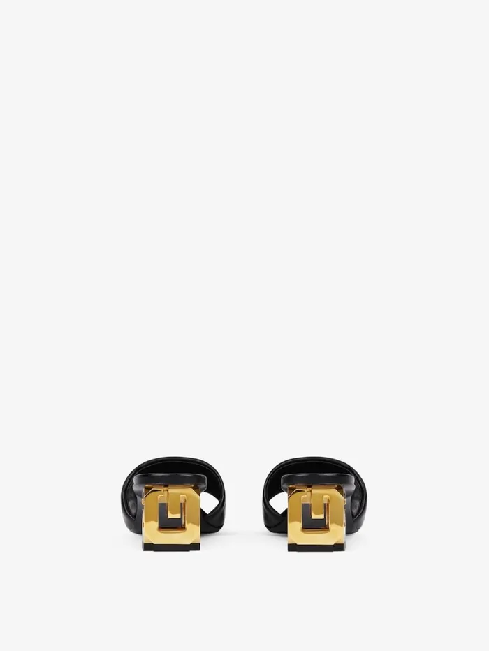 Givenchy G Cube Mules In Leather Black Women Heels Givenchy G Cube Mules In Leather Black Women Heels