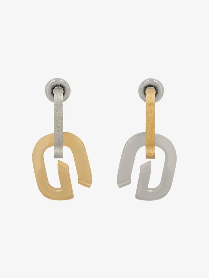 Givenchy G Link Asymmetrical Earrings Goldensilvery Women Jewelry