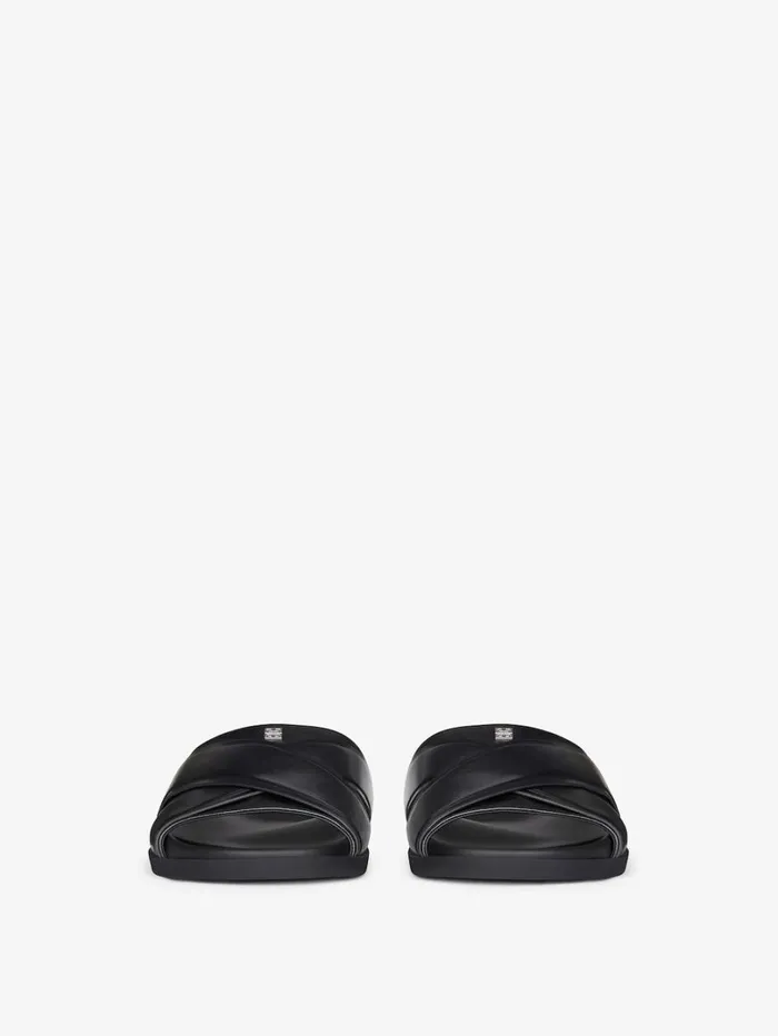 Givenchy G Plage Flat Sandals In Leather Black Men Slides and Sandals Givenchy G Plage Flat Sandals In Leather Black Men Slides and Sandals